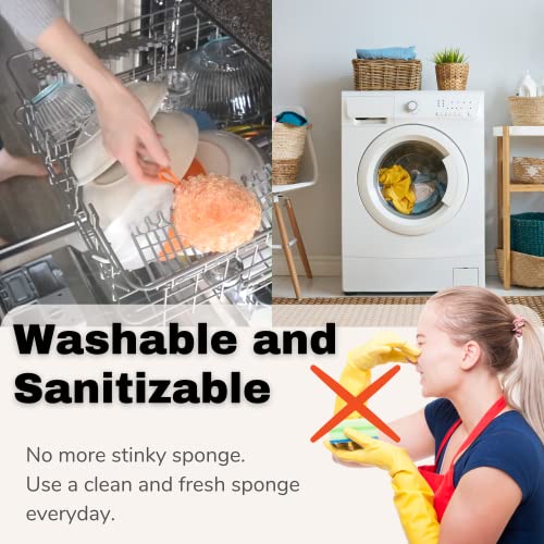 Reusable sponge, washable scrubber, non-scratching, odorless dish scrubbie - Peony collection 1ct (Navy blue) - color: Navy Blue