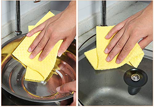Reusable Cleaning Cellulose Sponge Cloths Absorbent Wipes Clean Kitchen Car Dish Eco-Friendly Dishcloth Hand Towel Auto - 1pack (5pcs) - Non Vacuum - style: 5pcs - Non Vacuum