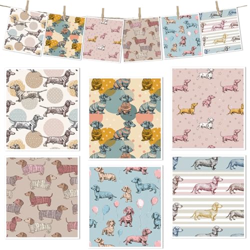 Reusable Swedish Dishcloths for Kitchen, 6 Pack Cute Dachshund Gifts Dish Cloths, Absorbent Dog Pattern Cellulose Cleaning Towels Wipes for Cooking Home Decor Housewarming Gift - style: Dachshund