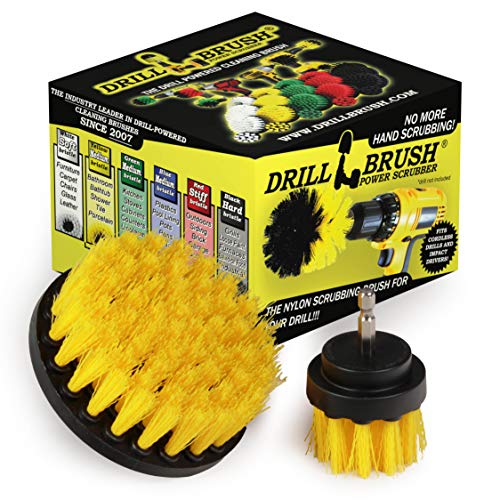 Drill Brush – Drill Brush Kit – Drill Brushes for Cleaning – Drill Brush Attachment - Drill Brush Set - Bathroom Accessories - Shower Cleaner - Bathtub - Bath Mat - Scrub Brush - Grout Cleaner - color: Yellow