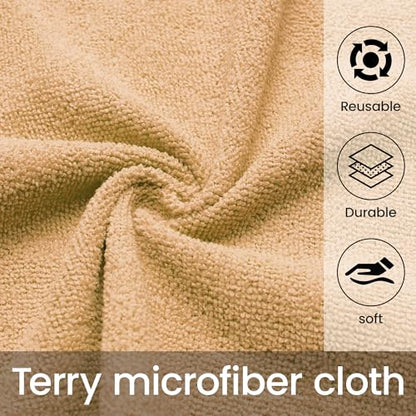 Greenfound Microfiber Cleaning Cloth Roll -80 Pack, 11.5x11.5, Tear Away Towels, Reusable and Washable Rags, Orange - color: Orange