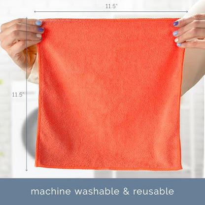 S&T INC. 150 Pack Microfiber Cleaning Cloth, Bulk Towels for Home, Reusable Microfiber Towels for Cars, Cleaning Rags, Assorted, 11.5 Inches x 11.5 Inches, 150 Count - size: 150 Pack