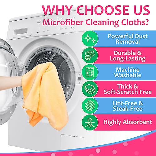 Newwiee 3 Pcs Extra Large Microfiber Cleaning Cloth 30" x 20" Washable Reusable Microfiber Towel Streak Free Lint Free Cloth for Cleaning Home Glass Office Window Bathrooms (Pink,Yellow,Light Blue) - color: Pink, Yellow, Light Blue