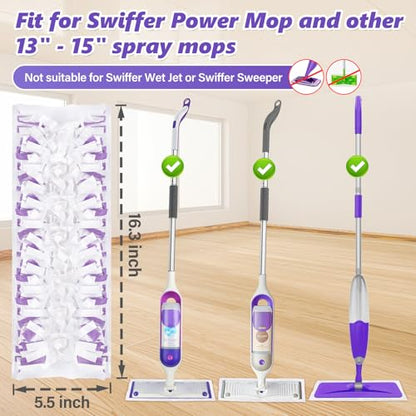 Mop Pads Refills for Swiffer PowerMop: 30 Pcs Disposable Pad | Wet Dry Use, 10-Layer Design, for 13" - 15" spray mops, Tile Hardwood Multi-Surface Floor Cleaning - size: 30 Pcs Mop Pads