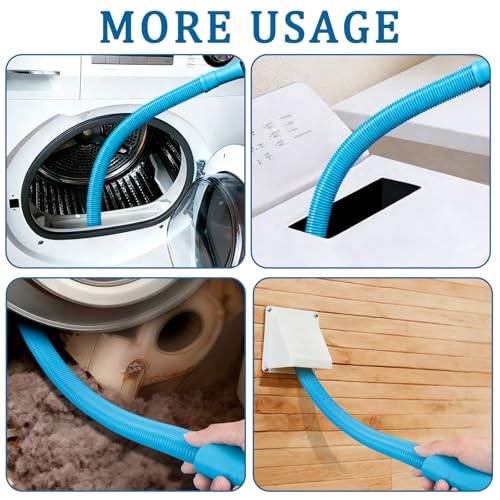 4 Pieces Dryer Vent Cleaner Kit with Dryer Vacuum Hose Attachment | Fits dryer vents and lint traps, universal lint attachments effortlessly clear lint and dust clogged inside ducts
