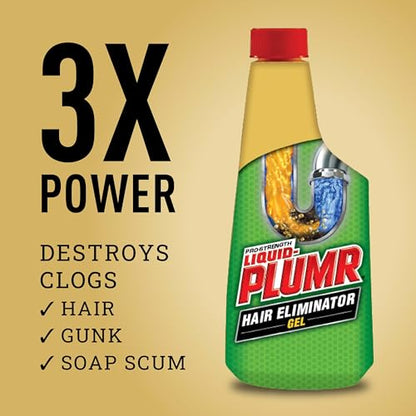 Liquid-Plumr Pro-Strength Hair Eliminator Gel Clog Remover, Hair Clog Remover and Drain Opener, Safe for All Septic Systems and Pipes, 16 fl. oz. Bottle (Pack of 2) - size: 16 Fl Oz (Pack of 2)