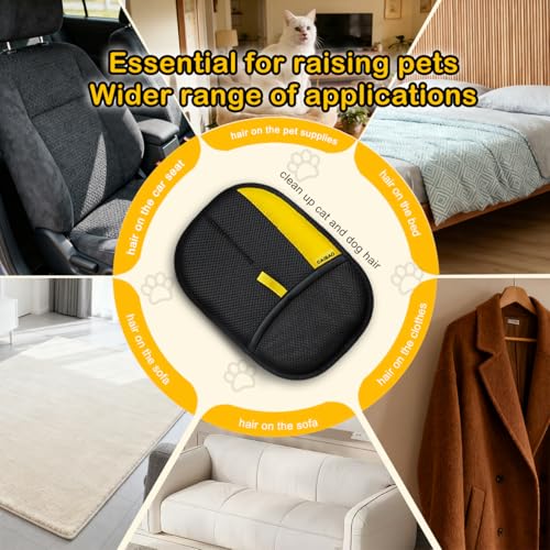 Electrostatic Pet Hair Removal Gloves: Quick Wiping - Reusable & Washable for Sofa Clothing Pet Beds Effortless Cats & Dogs Hair Remover for Busy Pet Owners (4pcs-Black) - color: 4pcs-Black