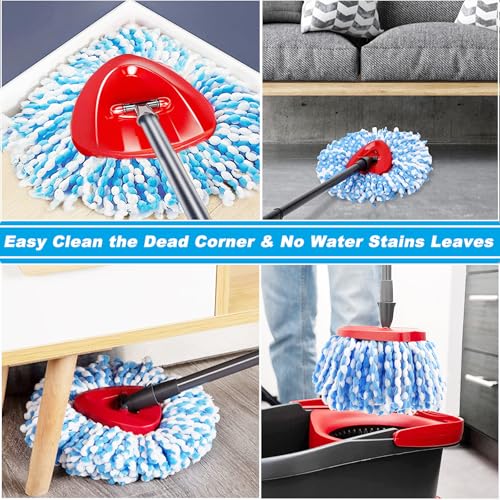 2 Pack Spin Mop Replacement Head, Only Fit for RinseClean 2-Tank System, Microfiber Spin Mop Refill Head Replacement Easy Wring Mop,Spinning Mop Replace Head for Floor Cleaning - size: 2Pack