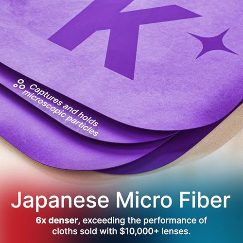 Koala Lens Cleaning Cloth | Japanese Microfiber | Glasses Cleaning Cloths | Eyeglass Lens Cleaner | Eyeglasses, Camera, VR/AR Headset, and Screen Cleaner | Blue & Purple (Pack of 3) - color: Purple / Blue, size: 3 Pack (XL)