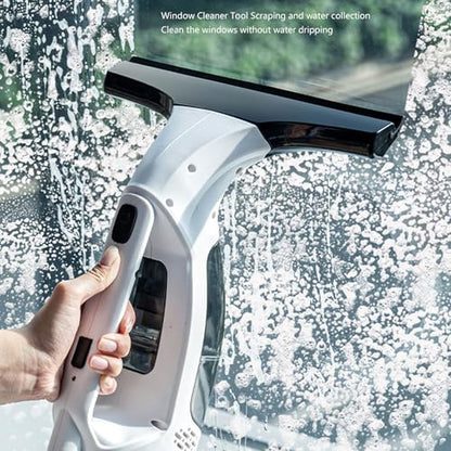 Zunate Window Vacuum Squeegee Cordless, Strong Suction Handheld Electric Window Cleaning Tool with Wastewater Collection for Shower Wall, Glass, Mirror, Countertop, Tiles, Car
