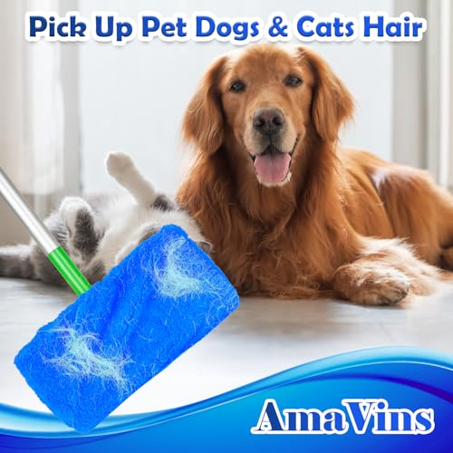 5 Pack Reusable Microfiber Mop Pads Compatible with Swiffer Sweeper Mop, Wet and Dry Flat mop Cover, Washable Mop Pads for Surface/Hardwood Floor Cleaning (Mop is Not Included) - color: 5 Pack Navy Blue
