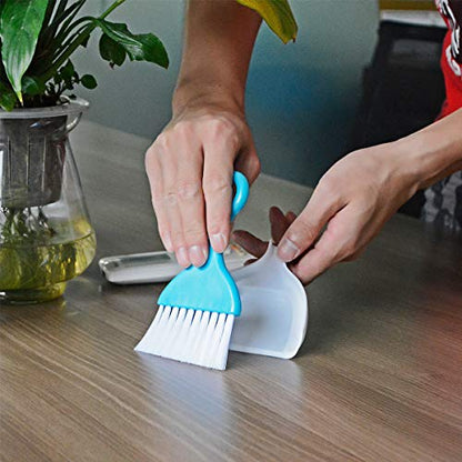Saim Mini Dustpan and Brush Set, Kids Hand Broom and Dust Pan for Cleaning Table Countertop Keyboard Pets Hair and Small Messes Colour Random, Set of 4 - size: 4 Set