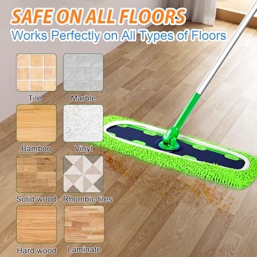 6 Pack XL Reusable Microfiber Mop Pads for Swiffer XL Mop - Dry Sweeping & Wet Mopping Cloths for Floor, Wall & Window Cleaning - color: 6 Pack (Green)