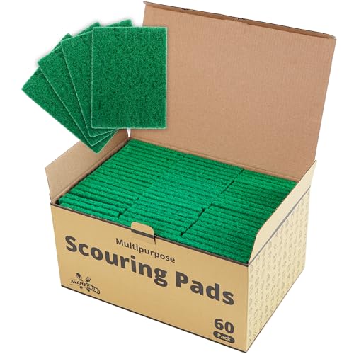 Heavy-Duty Scour Pad 60 Pack: High Abrasive Rating for Intense Scrubbing. 3.5 x 6. Best Used for Baked-On Messes. Restaurant & Commercial-Grade Scouring Pads. Bulk Wholesale Pack. - size: 60 Pack