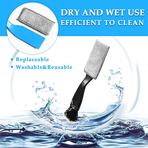 Ziciner 1 PC Double Head Brush for Car Clean, Soft Auto Interior Duster Detailing Brushes, Universal Vehicle Dashboard Screen, Air Vents, Computer etc Cleaning Tool Accessories (Black) - color: Black, 1 PC