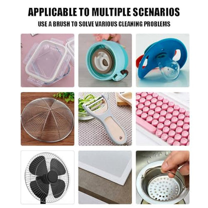 6 Pcs Cleaning Brush Keyboard Cleaner, Multi-Function Computer Cleaning Tools Kit Corner Gap Duster Keycap Puller for Keyboard Cup Cover, White