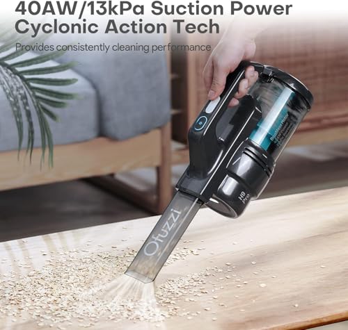 Ofuzzi H9 Pro Handheld Vacuum Cleaner, Extra-Long Crevice Tool, 40AW/13kPa Surging Suction, LED- Display&Light, Up to 30 Mins Runtime, Portable Vacuum for Home Cleaning, Black