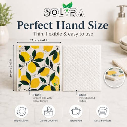 10 PCS Fruits Print Swedish Dishcloths for Kitchen 100% Biodegradable, Reusable Cellulose Sponge Cloths Ultra Absorbent, Eco Friendly Cleaning Towels Dishcloths for Washing Dishes & General Cleaning - color: 10 Pcs-fruits Print