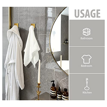 VIS'V Adhesive Towel Hooks, Waterproof Shower Wall Stick on Hooks, Gold, 4 Pcs - color: Gold