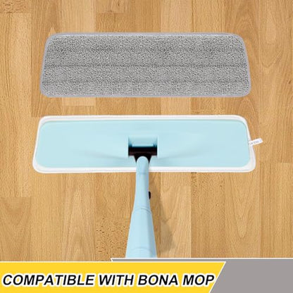 8 Pack 16.5 inch Reusable Mop Pads Microfiber Spray Mop Replacement Heads for Wet/Dry Mops Compatible with Bona Floor Care System - color: Gray Mop Pads