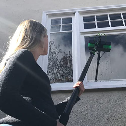 30 Feet Reach Solar Panel Cleaning Brush & Pole Water Fed Pole Kit, Window Cleaner Window Glass Solar Panel Cleaning System Washing Equipment Tool Solution Scrubber Brush & Hose Spray Washer - size: 30FT