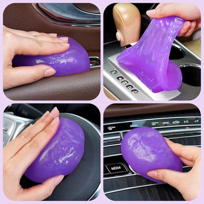 TeSabMi Car Cleaning Gel Car Cleaning Putty Car Putty Car Interior Cleaner Car Slime Car Detailing Kit Car Accessories Gifts for Men Women Stocking Stuffers Purple - color: Purple