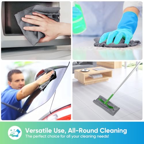 HOMEXCEL Grey Microfiber Cleaning Cloths, 20 Pack Cleaning Rags - Lint Free & Scratch-Free Microfiber Towels for Cars, House & Kitchen, Absorbent Cleaning Towels, 11.5 x 11.5 Inch - color: Grey