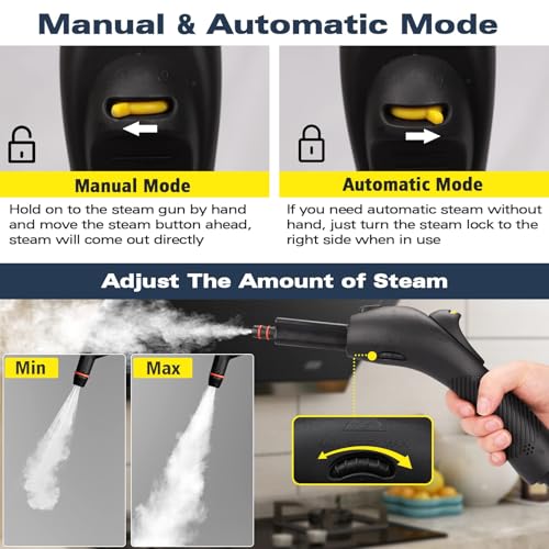 Waitbird Steam Cleaner, Multipurpose Powerful Steamer with 21 Accessories, 248°F High-Temperature Steam for Floors, Grout, Tiles, Cars - 38oz Large Tank, Chemical-Free Cleaning