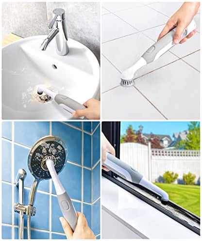 kHelfer KH6A Replacement Grout Brush, Small Cordless Grout Cleaning Brush with 5 Replacement Brushes for Tile, Bathroom, Crevice, Corners, Bathtub, Kitchen