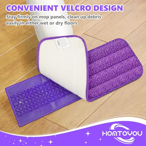 HOMTOYOU Reusable Mop Pads for Swiffer PowerMop: 6 Pack Microfiber Refills | Machine Washable, Multi-Surface Floor Cleaning, Replacement Sweeping Cloths, Fit for 13 ''-15 '' Spray Mop, Purple - color: Purple