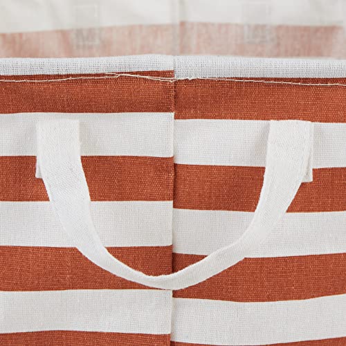 DII Laundry Storage Collection, PE Coated Collapsible Bin with Handles, Cinnamon Stripe, Large Set, 10.5x17.5x10" - color: Cinnamon Stripe, size: Large Set, 10.5x17.5x10"