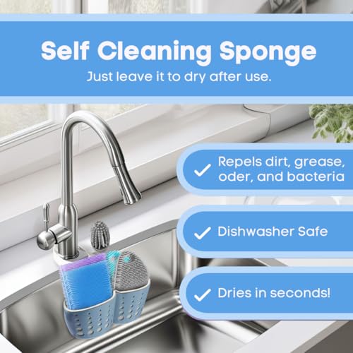 Silicone Dish Sponge Dish Scrubber (Oval and Square) - Dual-Sided, Food Grade Silicone Sponges for Dishes and Housecleaning 2-Pack - color: 2 Pack Grey + Grey