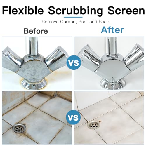 Cleaning Screen, 5.5x4 Inch Upgraded Toilet Cleaner Hard Water 15PCS Toilet Ring Remover Abrasive Grit Mesh Pads for Bowls Griddle Household Stain Calcium Deposits Carbon Rust Scrubber
