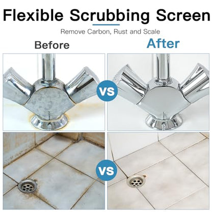 Cleaning Screen, 5.5x4 Inch Upgraded Toilet Cleaner Hard Water 15PCS Toilet Ring Remover Abrasive Grit Mesh Pads for Bowls Griddle Household Stain Calcium Deposits Carbon Rust Scrubber