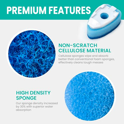 Dish Wand Refills with Hole, Non-Scratch Dishwand Refill Replacement Sponge | Fits Scrub Soap Control Handle, Heavy Duty Bulk Sponges Heads 12Pcs, Dispensing Scrubbers for Kitchen Dishwasher Cleaning Tub - size: 12Pcs