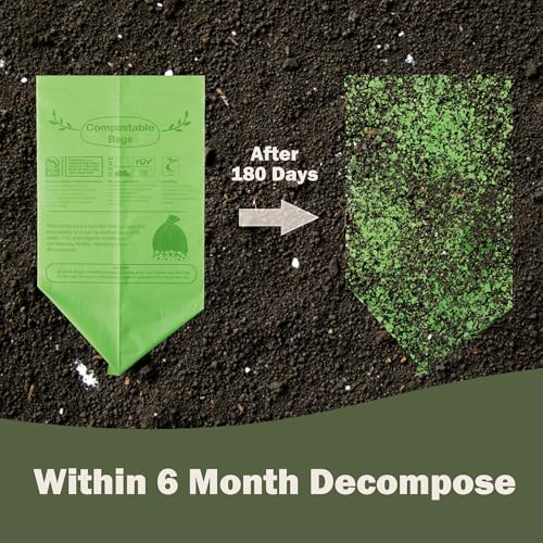 Compost Bags 33 Gallon 125 Liter Extra Thick 1.2 Mils Compostable Food Scrap Waste Bags with US BPI ASTM D6400 and Europe OK Compost Home Certified 20 Counts - style: 33 Gallon