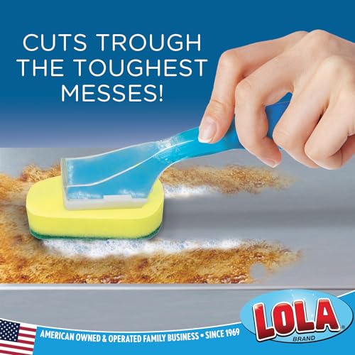 LOLA Soap Dispenser Dish Wand Sponge Head Refills, 12 Pack, Super Absorbent Scrubber, Non-Scratch, for Cleaning Dishes, Sinks and Cookware - size: 12 Heads