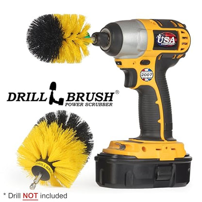 Bathroom Cleaning Supplies - Bathroom Accessories for Cleaning - Shower Cleaner Brush - Glass Shower Door Brush - Bathtub Cleaning Tools - Tile Grout Cleaner - Power Cleaning Brush - Sink Scrubber - color: Yellow