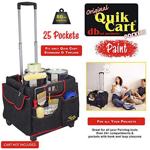 dbest Quik Cart Pockets, Black, Unisex, 20-Pocket Caddy for Easy Organization and Storage