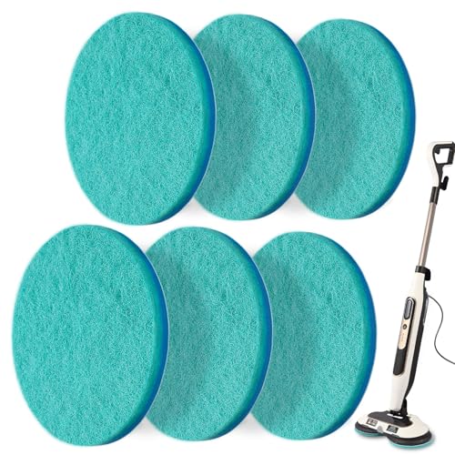 Frescares S7001 Upgraded Steam&Scrub Mop Pads for Shark,S8201 S8001 S7000 S7201 S7000AMZ S7005 S7020 S7001C All-in-One Hard Floor Steam Mop (6Green-Without snap Fastener) - color: 6green