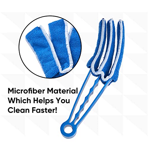 Blind Cleaner Duster Tool, Fan Blade Cleaner, Air Duct Cleaning Tools, Blue Window Blinds Cleaner with Microfiber Sleeve for Fans, Window Blinds, Vents, Shutters…-Superio - size: 1