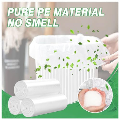Small Trash Bags 2.6 Gallon-108 Count Leakage-Proof Strong, Small Mini Garbage Bags for Bathroom, Bedroom, Office, White Small Trash Can Liners - style: 2.6 Gallon