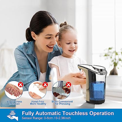 PZOTRUF Automatic Soap Dispenser, Touchless Dish Soap Dispenser 17oz/500ml with Infrared Sensor, 5 Adjustable Soap Dispensing Levels, Liquid Hand Dispenser for Bathroom Kitchen Sink(Champagne Gold) - color: Champagne Gold