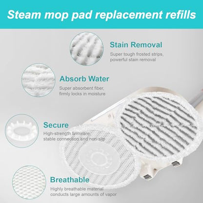 AIR U+ 16 Pack Replacement Steam Mop Pads for Shark S8201 S7001 S8001 S7201 S7000AMZ S7000 S7005 S7020 S7001C Steam Mop, Steam & Scrub All-in-One Scrubbing and Sanitizing, Dirt Grip Scrub Washable Pad - color: White 16 Pack