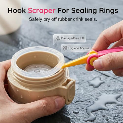 3 in 1 Cup Lid Cleaning Brush, 2026 New 3 in 1 Multifunctional Cleaning Brush Portable Cup Lid Cleaner, Cup Lid Gap Cleaner HomeKitchen Gadgets - color: Green *3