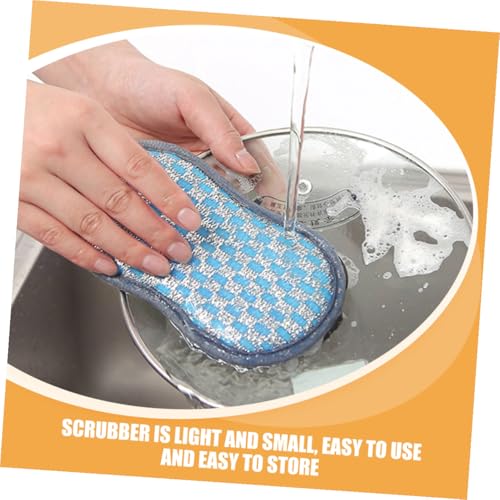 PRETYZOOM 12pcs Kitchen Scrub Brush and Dish Washing Scrubber Sponge Set, Dual-Sided Cleaning Pads for Pots and Pans, Multi-Color Household Kitchen Sink Brushes for Stain Removal