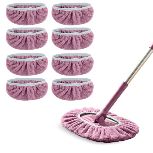 8 Pack Reusable Microfiber Mop Pads - Dry Sweeping Cloths & Wet Mopping Cloths - Washable Wet Pads Refill for Mopping Floors (Mop is not Included), Pink - color: Pink 8-pack