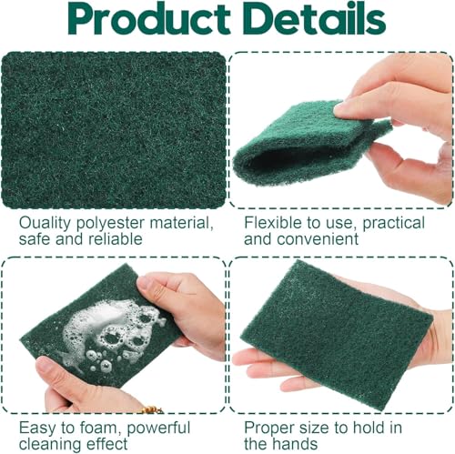 Heavy Duty Scouring Pad 5PCS, for Kitchen Bathroom Household Cleaning Dish Scrubber Scrub Sponges, for Oven Barbecue Grill Bathtub - size: 5Pack