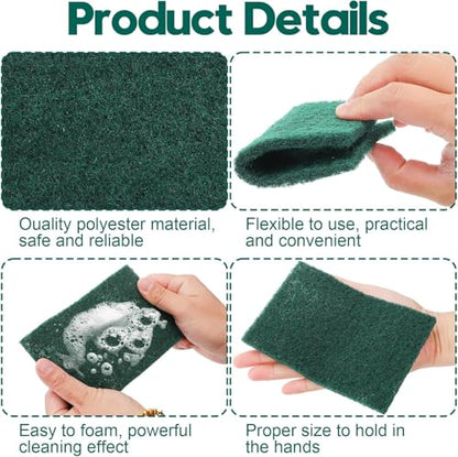 Heavy Duty Scouring Pad 5PCS, for Kitchen Bathroom Household Cleaning Dish Scrubber Scrub Sponges, for Oven Barbecue Grill Bathtub - size: 5Pack