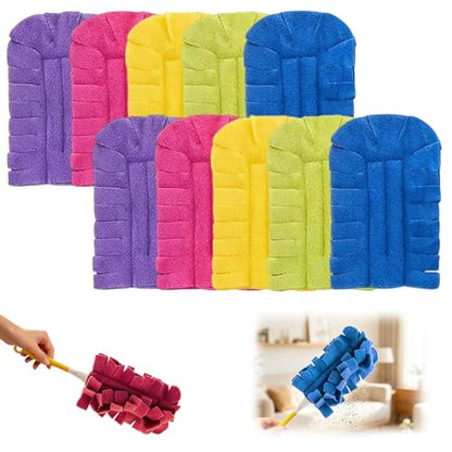 Reusable Duster Refills for Swiffer, 2026 New Washable Heavy Duty Duster Pads, 360° Cleaning Pads for Fan, Window, Blinds, Furniture, Floor (10 pcs) - color: 10 Pcs